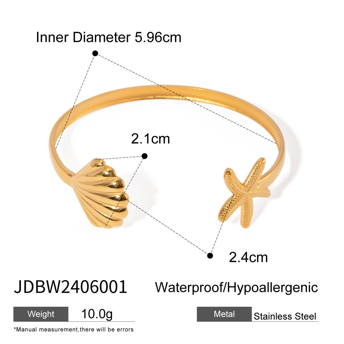 Jie Ding Ocean Ring Titanium Steel Open Bracelet Women'S Niche Stainless Steel
