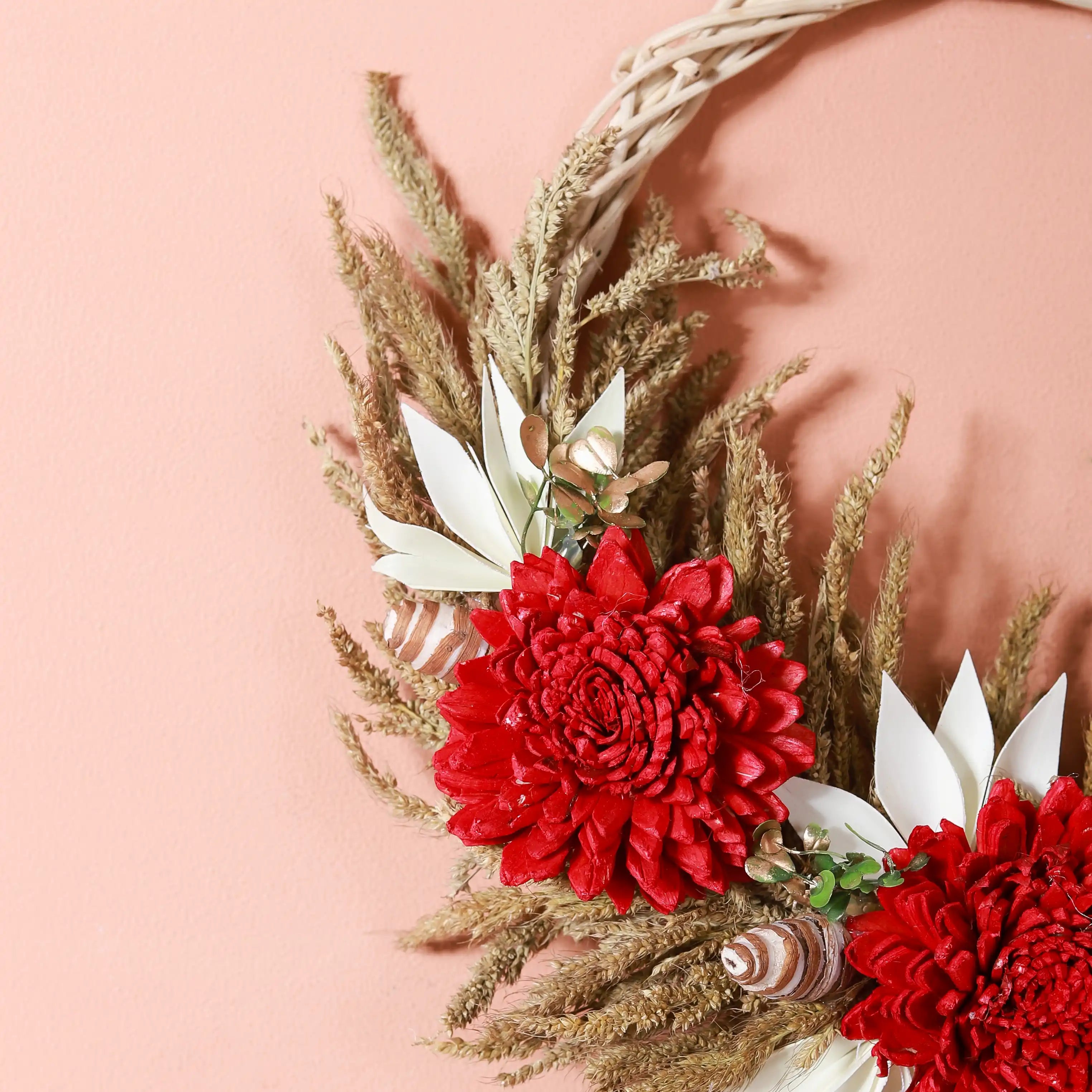 Festive Flower Wreath For Wall Decor