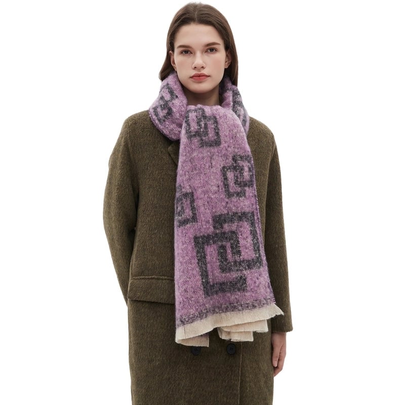 Unisex Casual Minimalist Geometric Polyester Scarf