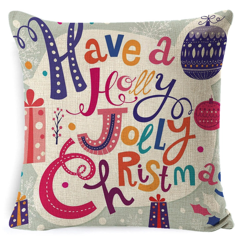 Retro Christmas Tree Santa Claus Christmas Socks Linen Pillow Cases