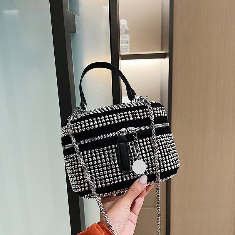Women's Medium Pu Leather Solid Color Elegant Streetwear Square Zipper Shoulder Bag Crossbody Bag