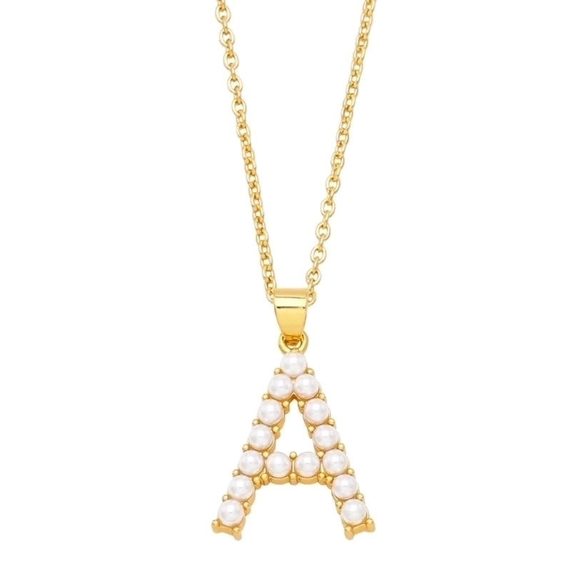 Copper Cable Chain Letter Pendant Necklace