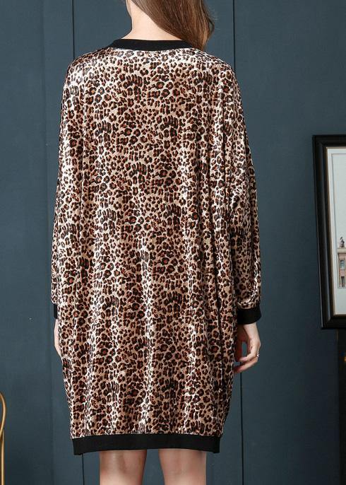 Chic Leopard Zippered Spring Jackets