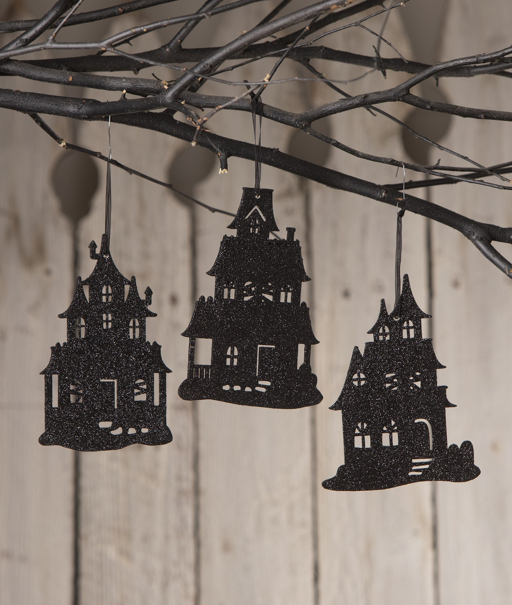 Haunted House Silhouette Ornaments