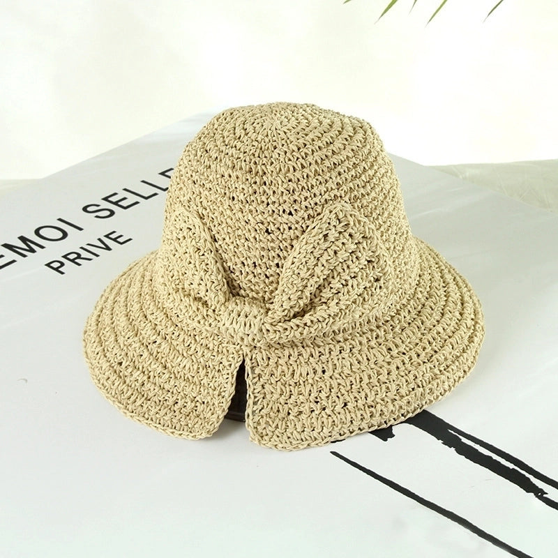 Women's Vacation Minimalist Bow Knot Big Eaves Sun Hat