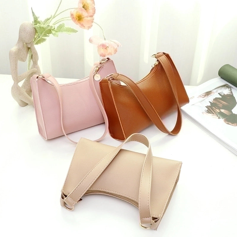 Small Pu Leather Baguette Bag