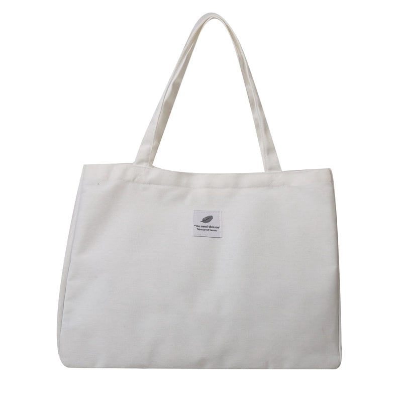 Women's Canvas Solid Color Basic Square Zipper Shoulder Bag