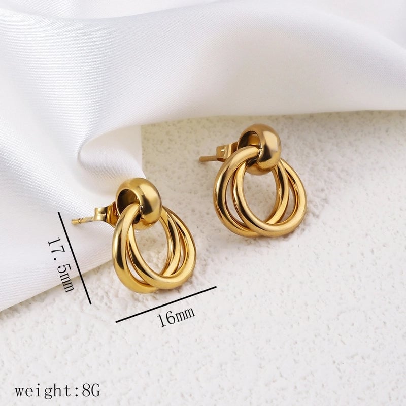 12 Pieces Minimalist Commute Geometric Heart Shape Plating Titanium Steel Drop Earrings Earrings Ear Studs