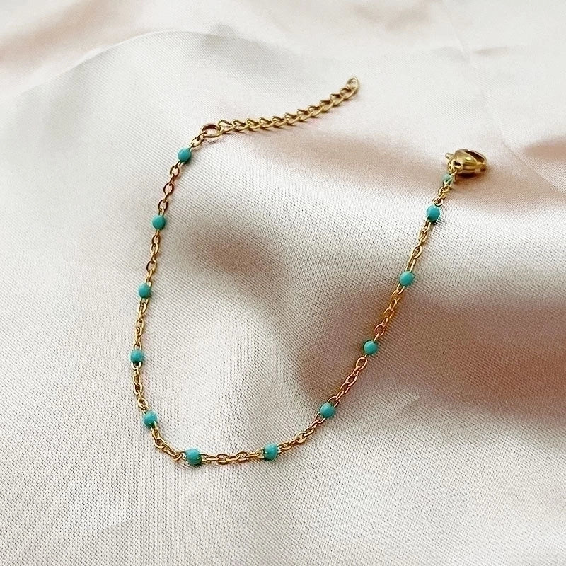 Minimalist Solid Color Stainless Steel Chain Bracelets