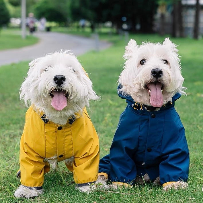 Striped Hooded Dog Raincoat Jacket