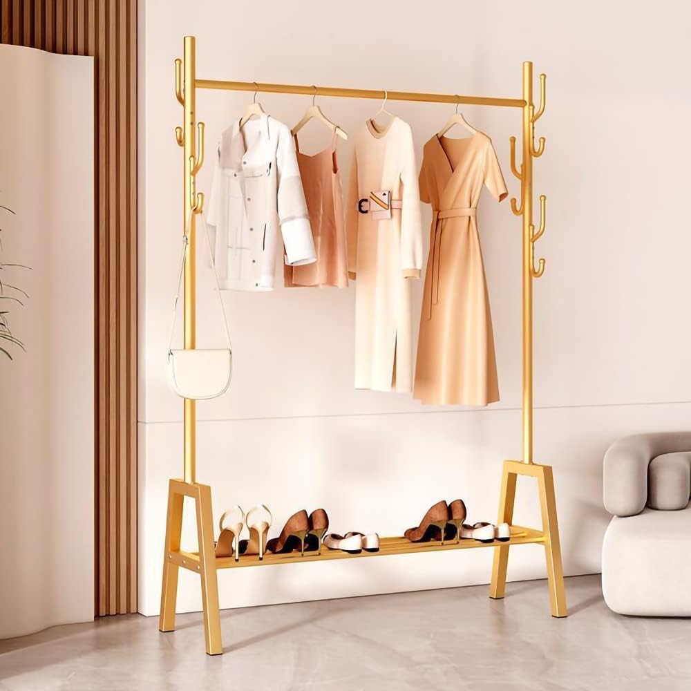 Multi-Functional Heavy Duty Bedroom Clothing Rack. Freestanding Closet Wardrobe Rack. Metal Frame