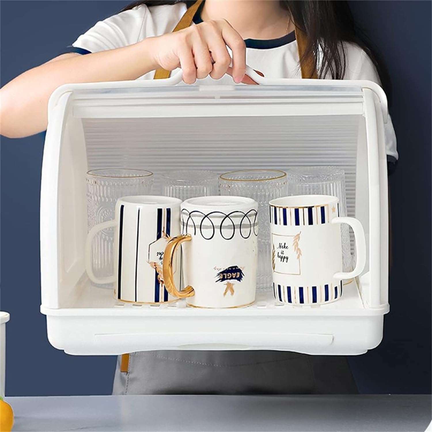 Dish Drying Rack Kitchen Tableware Drain Rack Dishes Tableware Storage Box Countertop Household Cupboard Rack