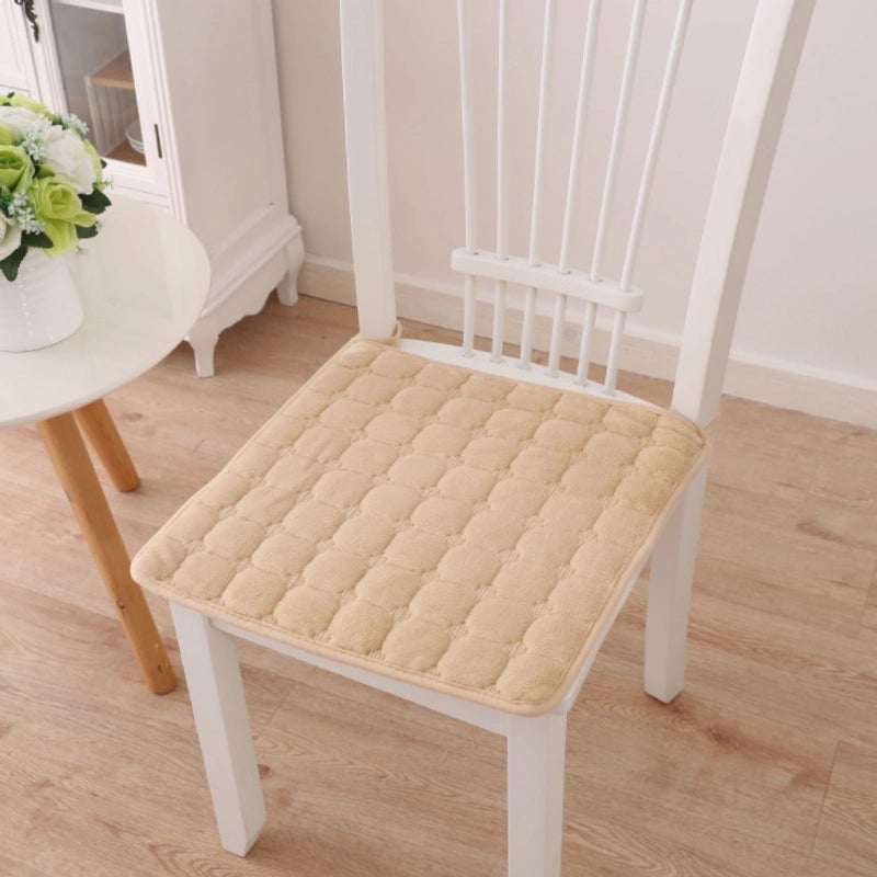 Winter Flannel Padded Non-slip Plush Chair Cushion Office Car Cushion Sofa Restaurant Solid Color Cushion