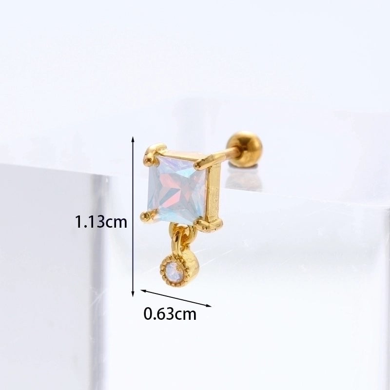 Ear Cartilage Rings & Studs Geometric Copper Plating Artificial Gemstones