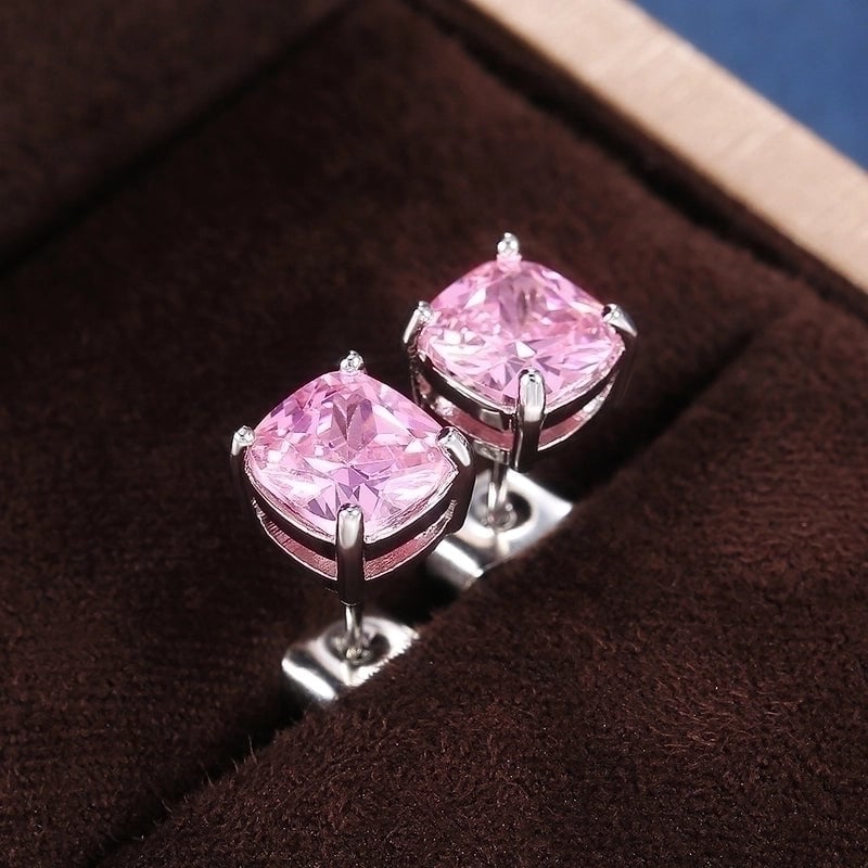 Fashion Square Zircon Geometric Copper Earrings
