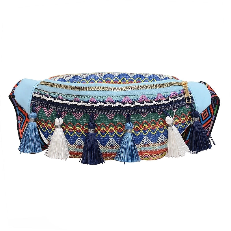 Women's Vacation Geometric Color Block Cloth Waist Bags