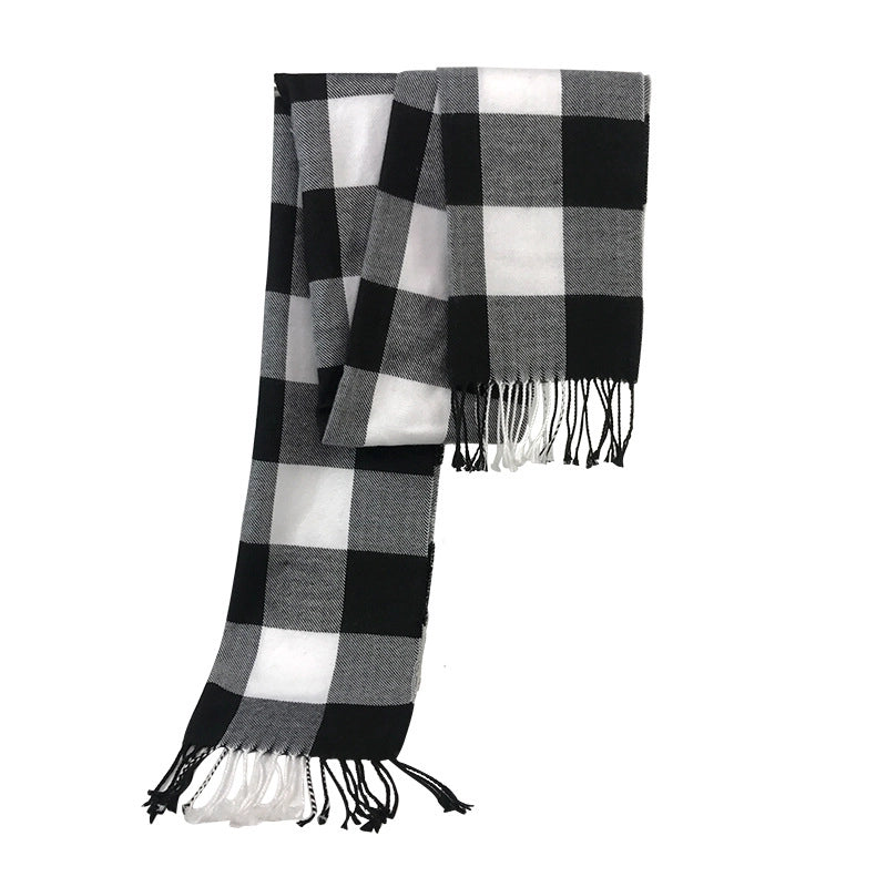 Autumn And Winter New Tassel Men's Scarf Double-sided Cashmere Scarf Long Tassel Warm Lovers Scarf