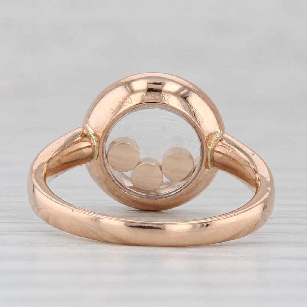 Chopard Happy Curves Diamond Ring 18k Rose Gold 829562-5009 Size 6.5 53