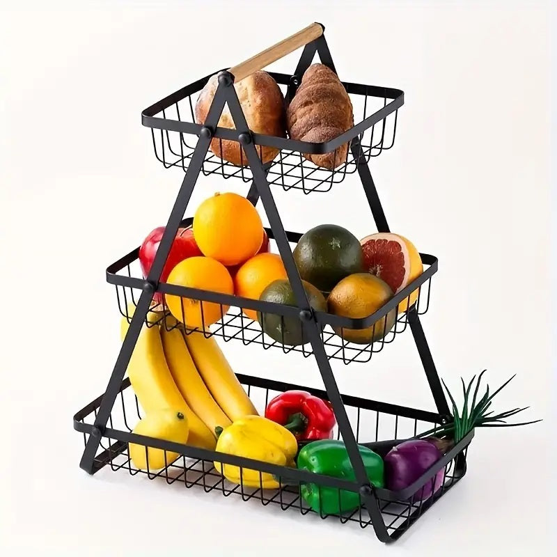 3 Tier Metalic Multi Purpose Storage Basket (5293)