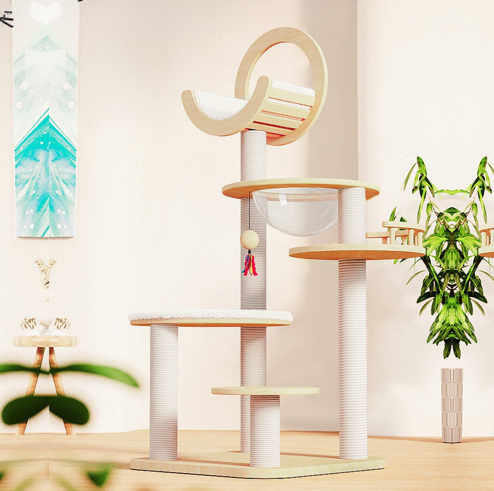 Deluxe Modular Cat Tree: Customizable & Stylish Cat Kingdom Builder