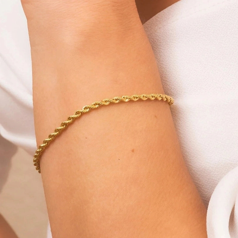 Minimalist Geometric 316L Stainless Steel  18K Gold Plated Bracelets In Bulk