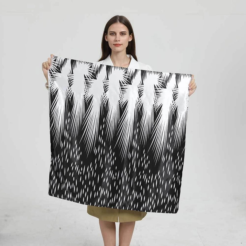 Women's Elegant Letter Plaid Polka Dots Satin Printing Silk Scarf