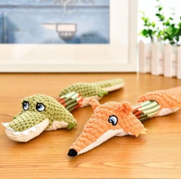 Plush Squeaky Chew Toy for Dogs – Crocodile Design