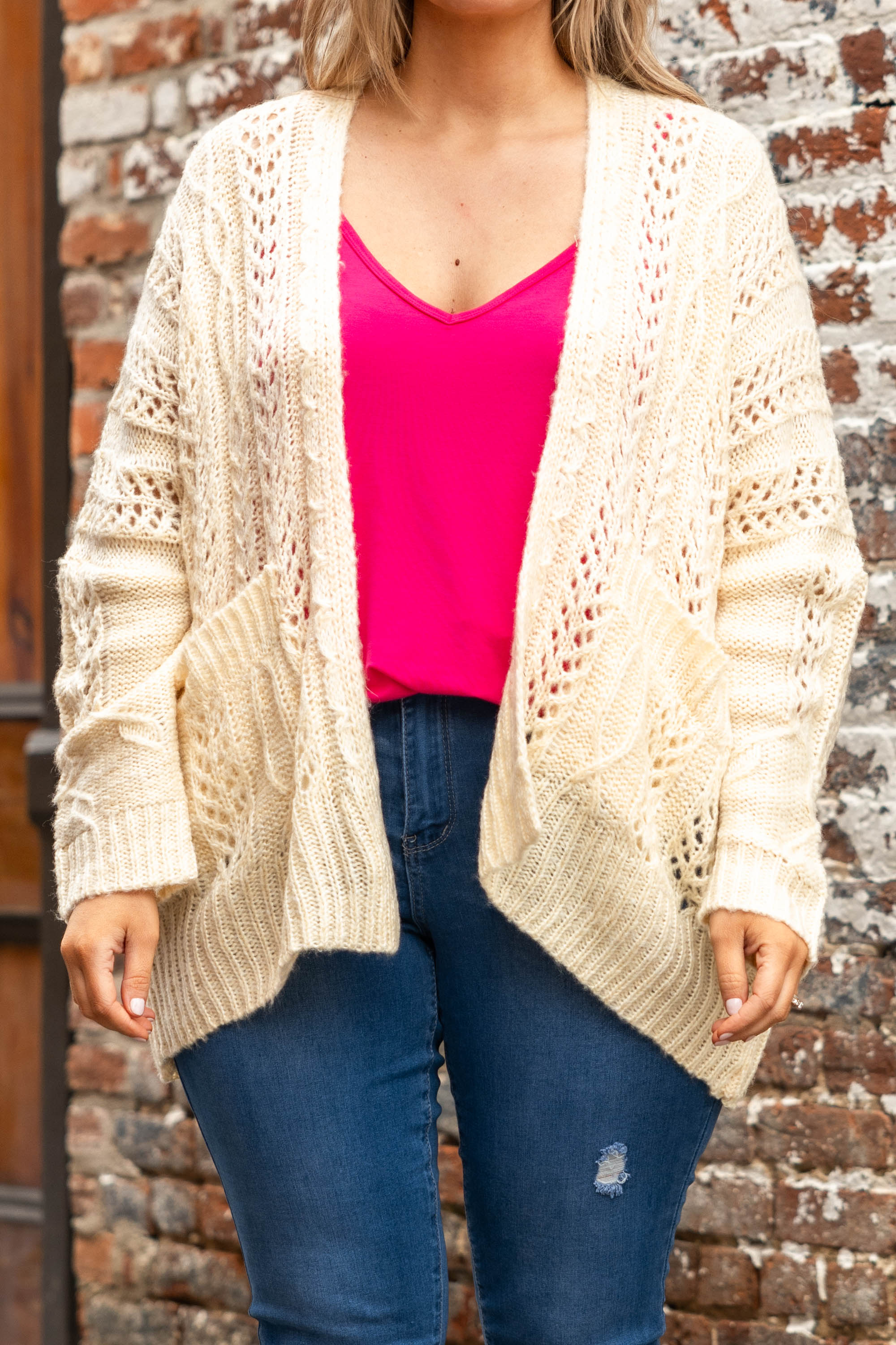 Bundled By Love Cardigan. Cream