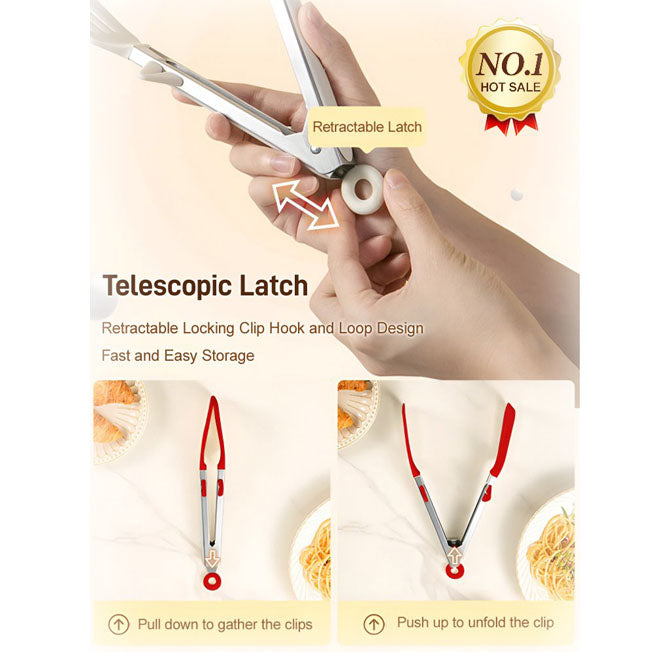 Non-Slip Silicon Tongs for Cooking