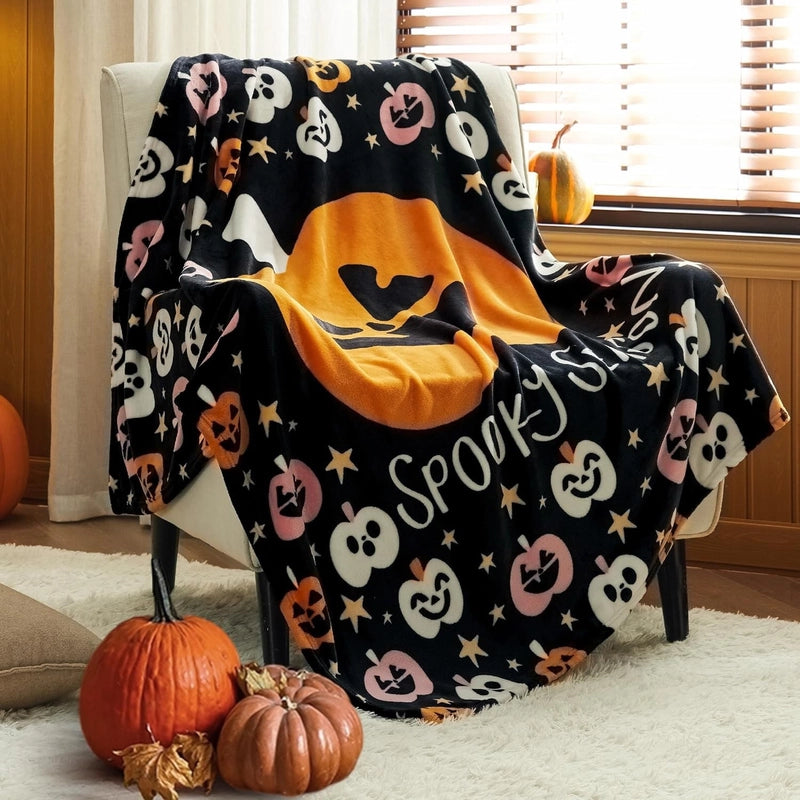 Halloween Casual Vacation Bat Polyester Cover Blanket Cover Blanket Couch & Sofa Decor