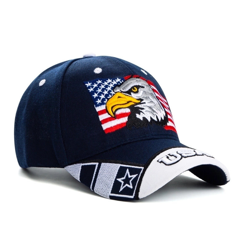 Unisex Ethnic Style American Flag Eagle Braid Curved Eaves Baseball Cap