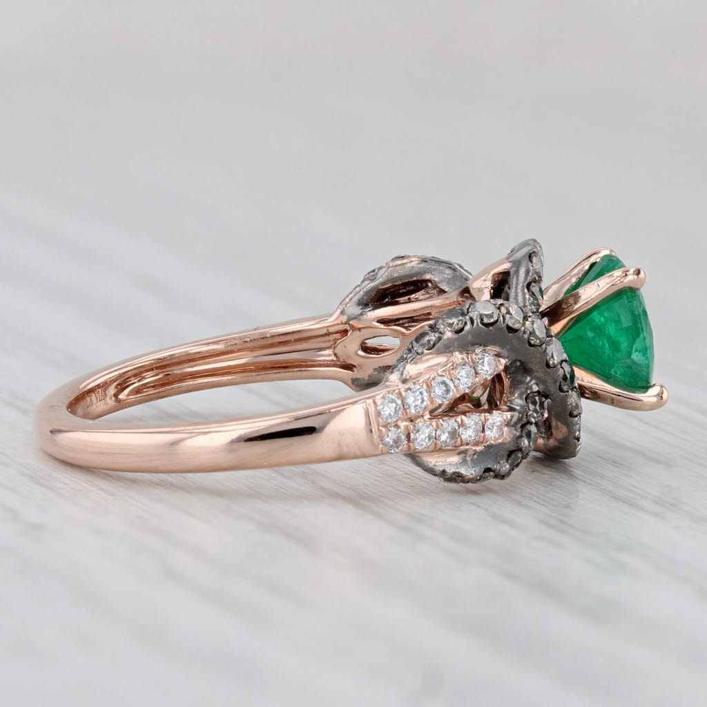 Le Vian Emerald Diamond Ring 14k Rose Gold Size 7 Engagement