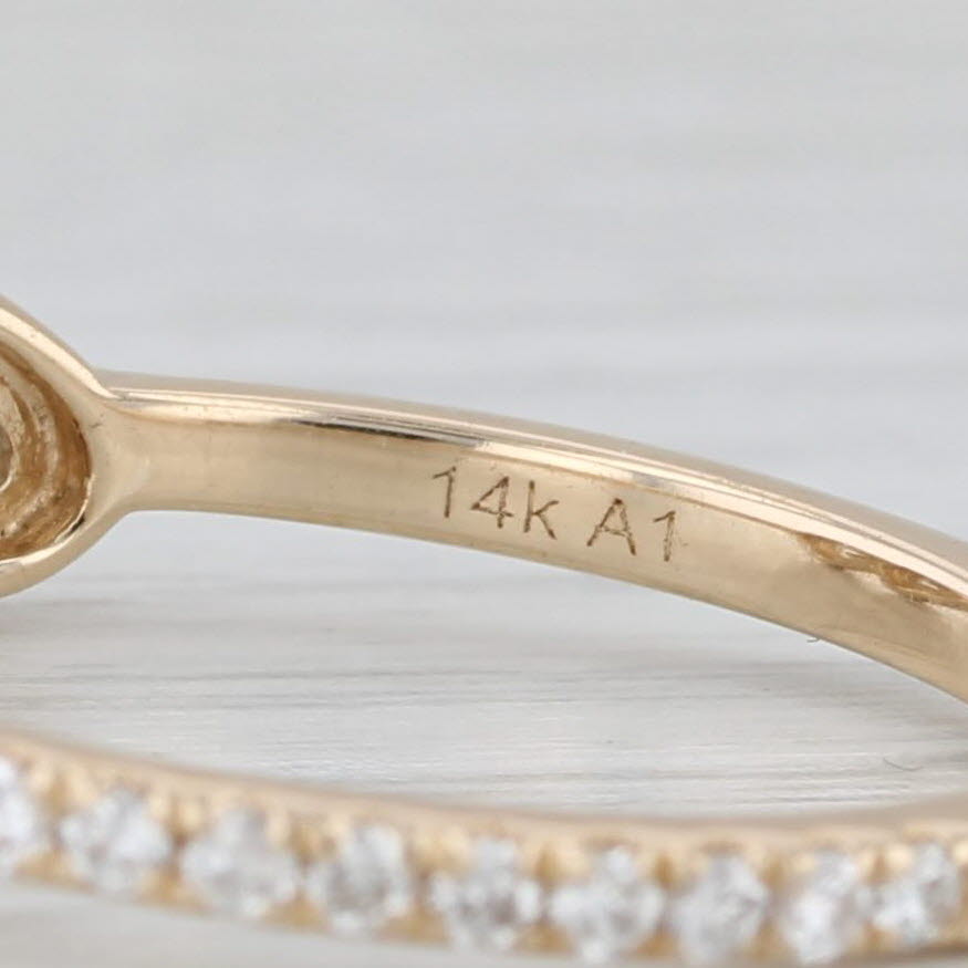 0.68ctw Oval Heart Shape Diamonds Ring 14k Yellow Gold Size 8