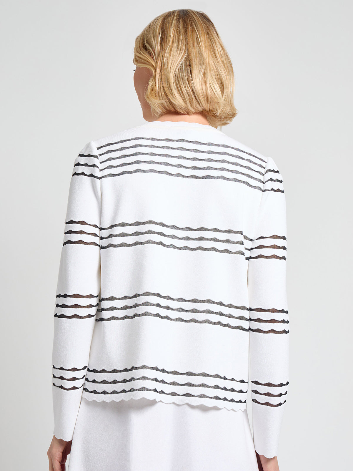Heritage Scalloped Trim Soft Knit Jacket - True Fit
