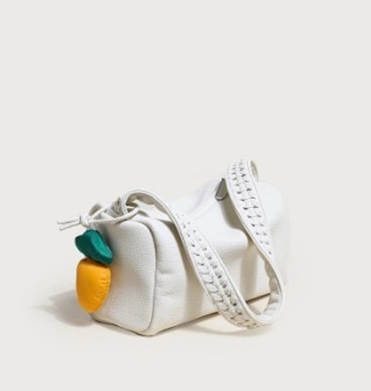 Women's Large Pu Leather Solid Color Flower Beach Zipper Crossbody Bag
