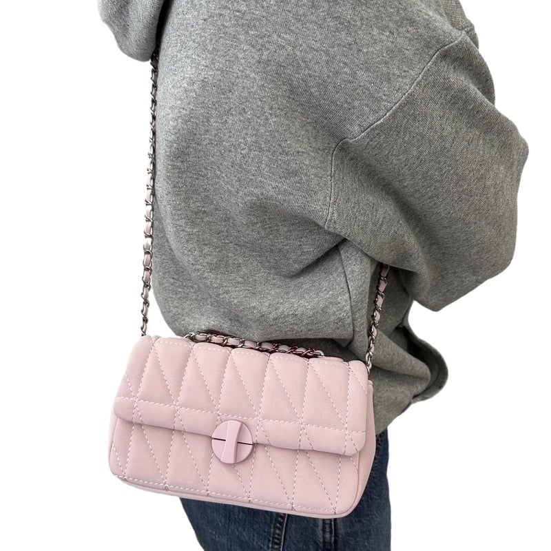 Women's Medium Pu Leather Geometric Solid Color Streetwear Flip Cover Crossbody Bag