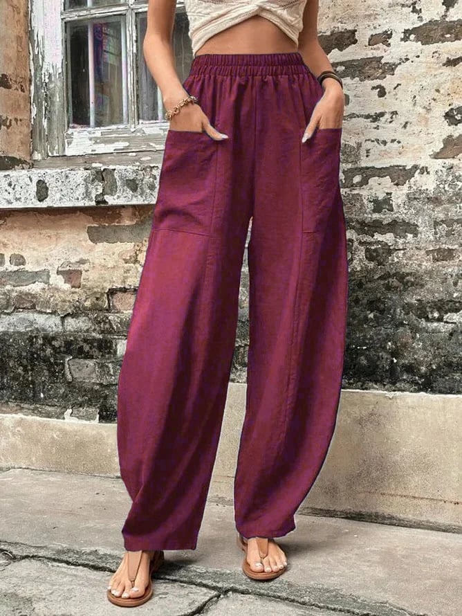 🔥49% OFF🔥Women's Pocket Casual Elastic Pants