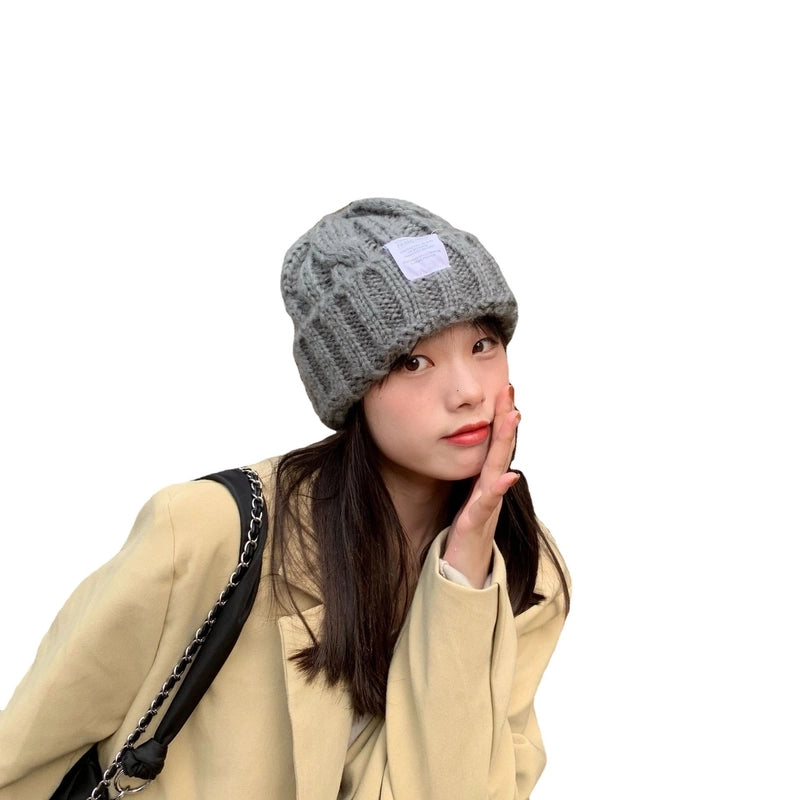 Unisex Classic Style Solid Color Eaveless Beanie Hat