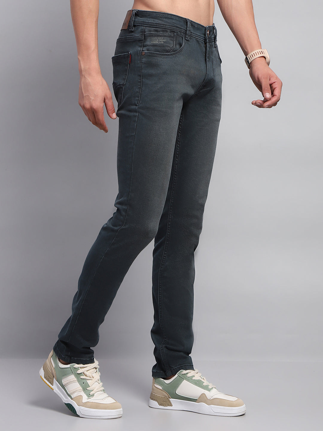 Men Blue Solid Skinny Fit Denim