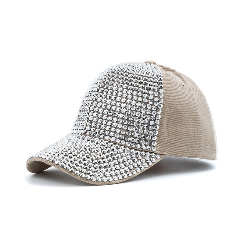 Women's Elegant Color Block Chain Curved Eaves Baseball Cap