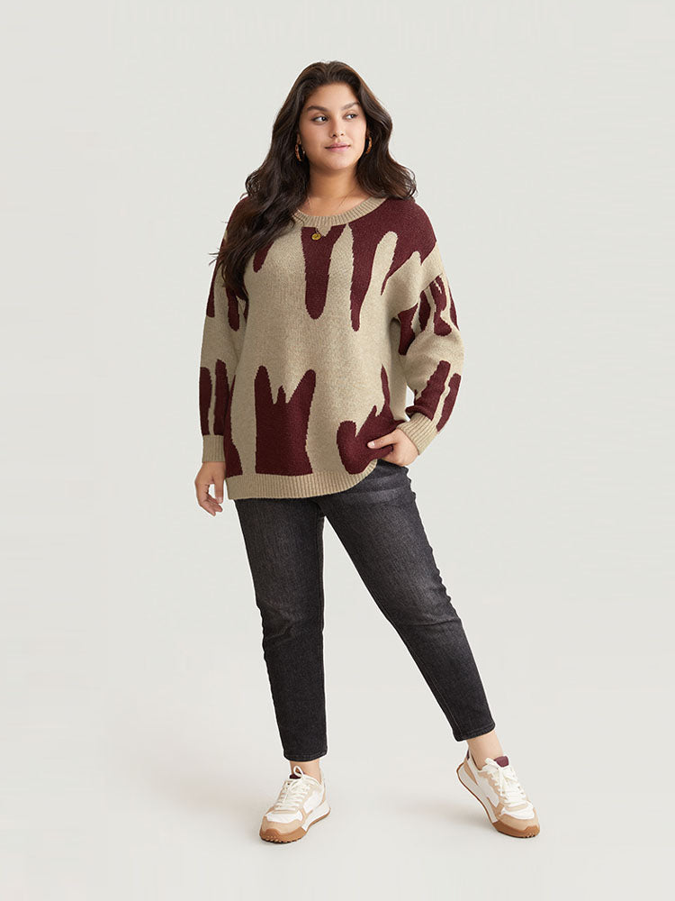 Supersoft Essentials Asymmetrical Colorblock Jacquard Pullover
