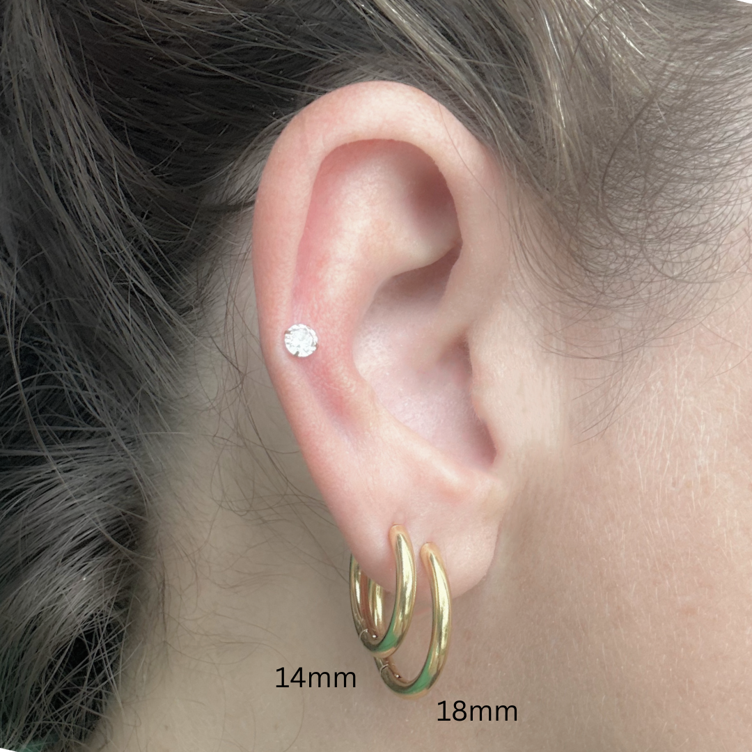 18mm Classic hoops - Gold