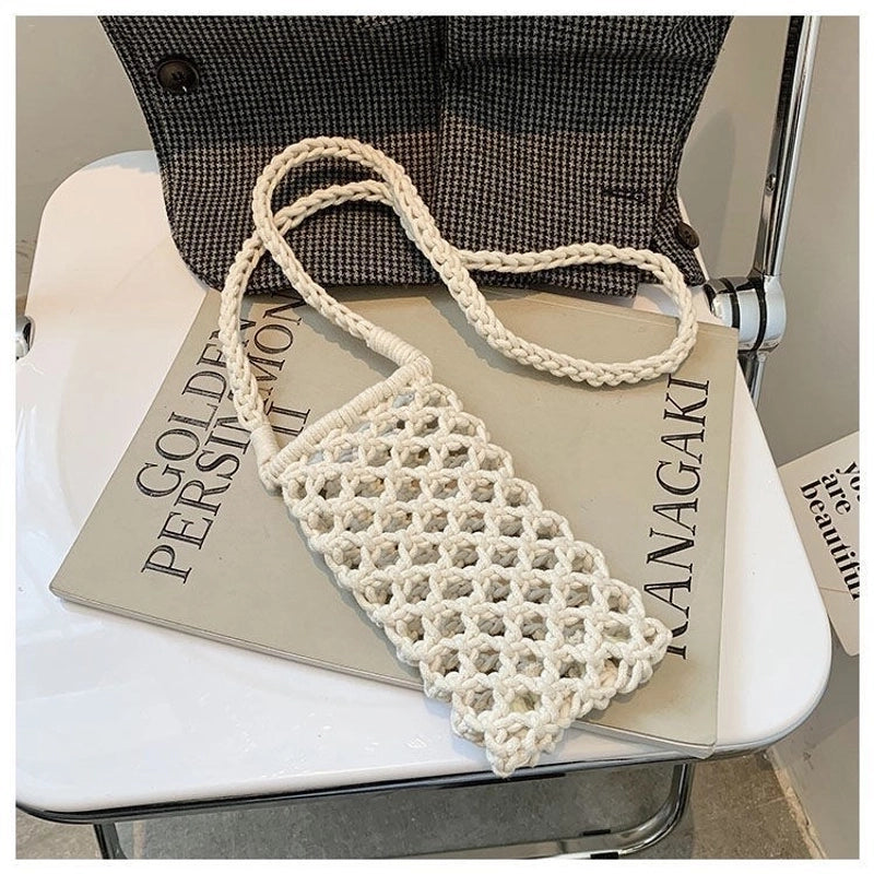 Women's Small Summer Straw Basic Square Bag