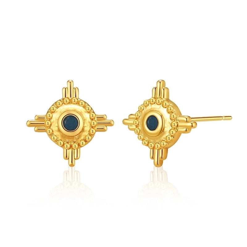1 Pair Sweet Minimalist Moon Heart Shape Plating Inlay Copper Zircon Ear Studs