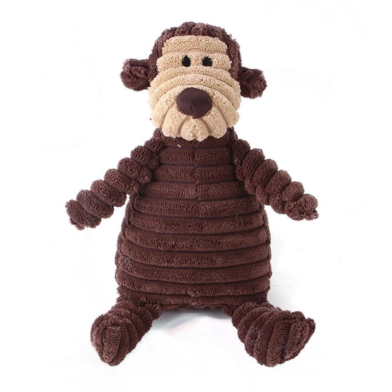 Cute Dog Teething Corduroy Sounding Plush Toy