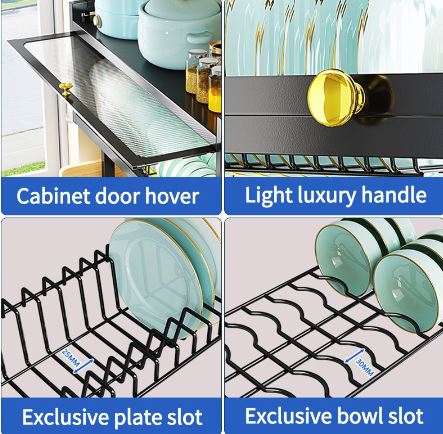 85cm Kitchen Storage Dish Rack With Cabinet