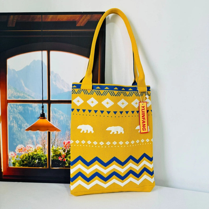 Women's Large Polyester Geometric Streetwear Square Open Handbag