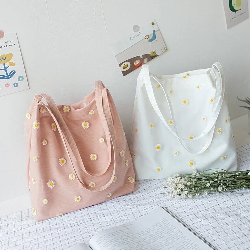 Women's Cute Flower Canvas Shopping Bags