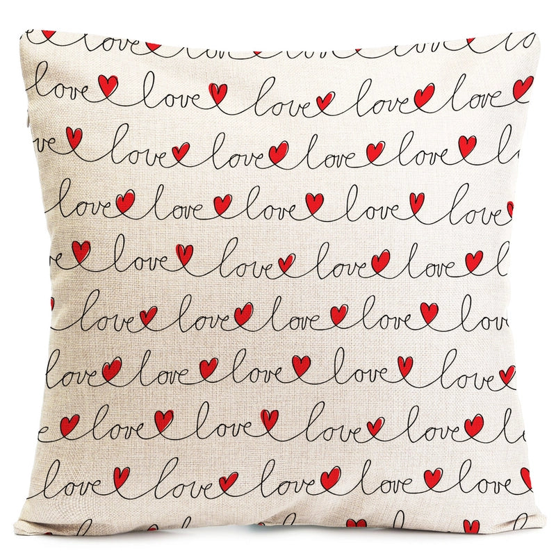 Valentine'S Day Elegant Minimalist Streetwear Letter Heart Shape Linen Pillow Cases Couch & Sofa Decor