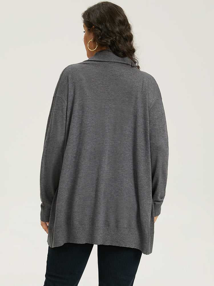 Supersoft Essentials Plain Texture Arc Hem Cardigan